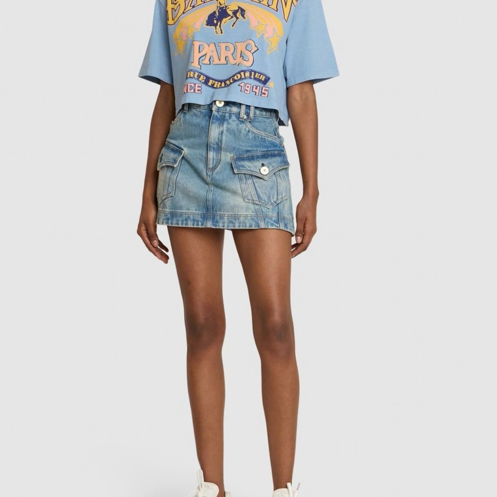 Balmain jeans Blue Skirt with Button Details - Picture 2 of 8